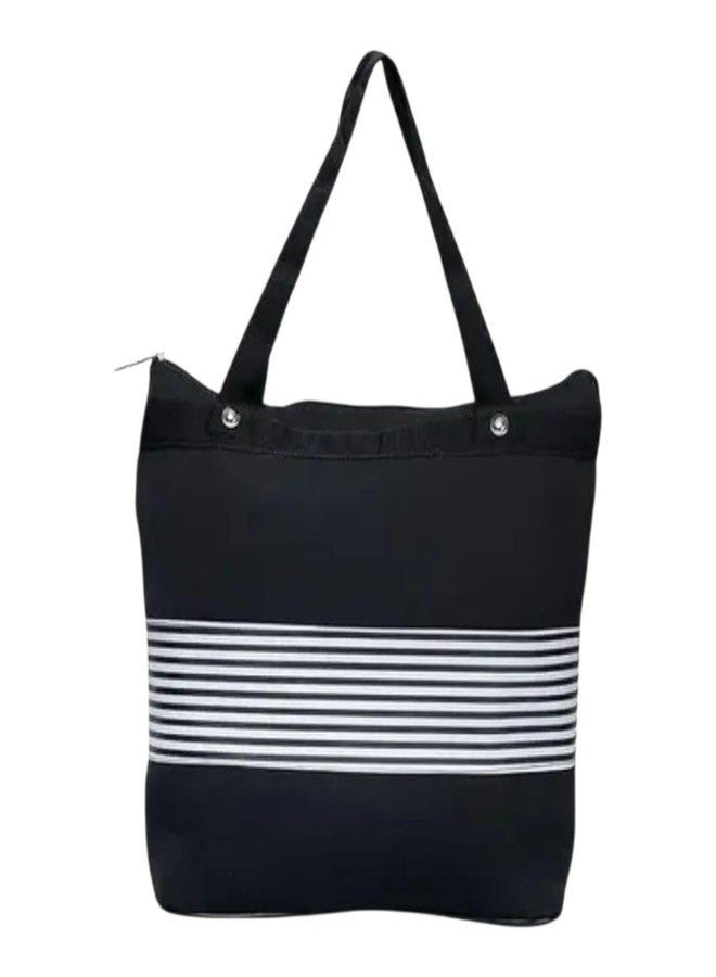Shoping now Heavy Qulity Clothes Women Reusable Shopping/Grocery Classic Tote Bag with Zipper Black linig Daily Use Design,Shoulder Bag College,Travel, 20kg Load Capacity (L 33 x W 11 x H 30) - Image 1